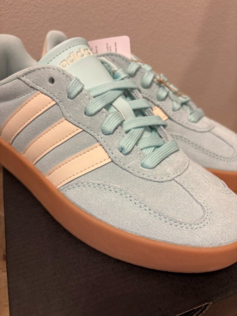 NEW adidas Barreda Sneakers Semi Flash Aqua Suede JR1199 Sizes 7.5-10 - Picture 2 of 8